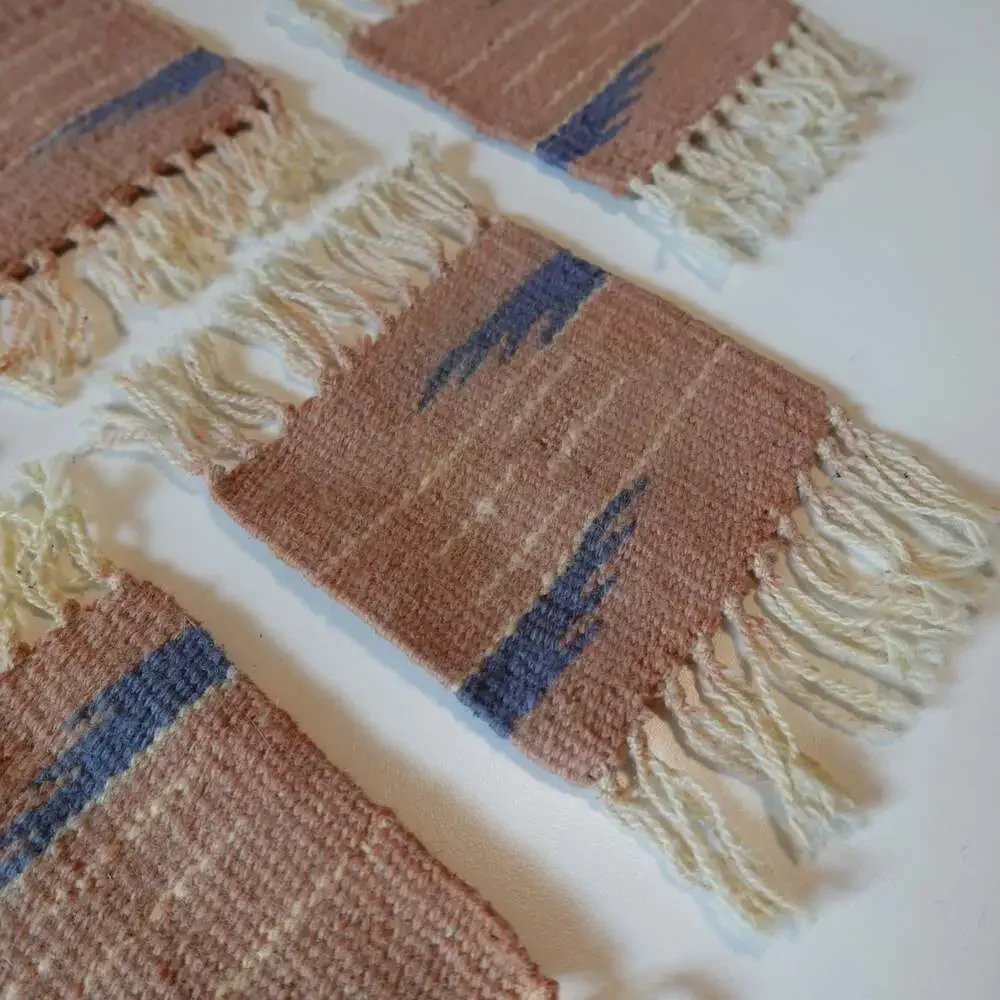 Set of 5 Southwestern Handwoven Wool Coasters
